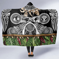 Polynesia Maui Black Tattoo Inspired Hooded Blanket Tropical Leaf Skirt Costume DT05 One Size Black - Polynesian Pride