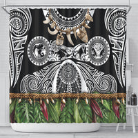 Polynesia Maui Black Tattoo Inspired Shower Curtain Tropical Leaf Skirt Costume DT05 - Polynesian Pride
