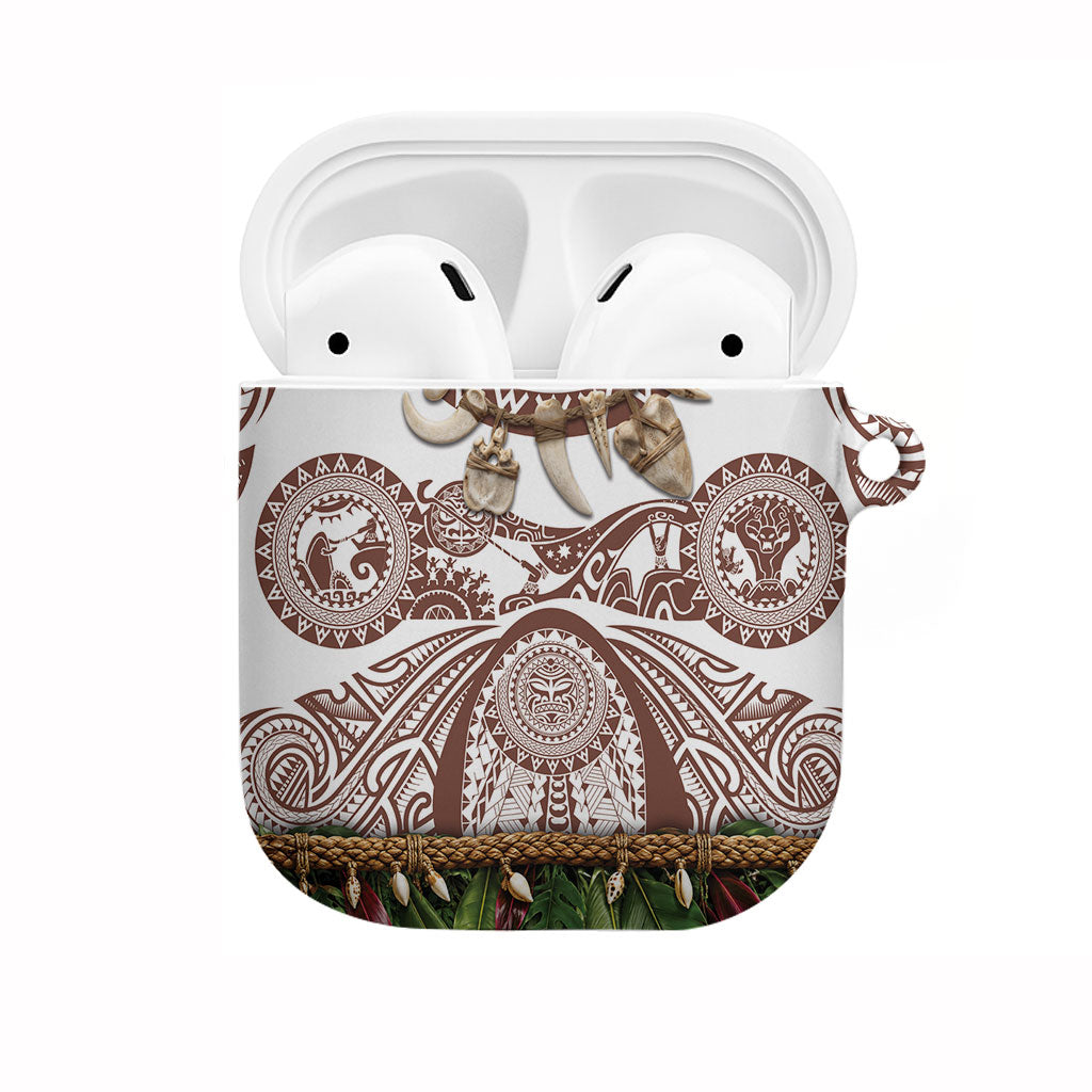 Polynesia Maui Umber Tattoo Inspired AirPods Case Tropical Leaf Skirt Costume DT05 Brown - Polynesian Pride