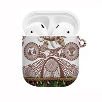 Polynesia Maui Umber Tattoo Inspired AirPods Case Tropical Leaf Skirt Costume DT05 Brown - Polynesian Pride