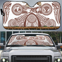 Polynesia Maui Umber Tattoo Inspired Auto Sun Shade Tropical Leaf Skirt Costume DT05 Brown - Polynesian Pride