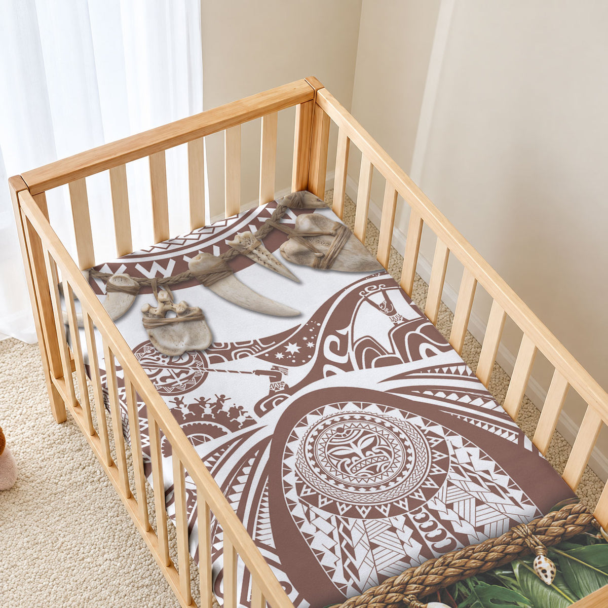 Polynesia Maui Umber Tattoo Inspired Baby Bed Cover Tropical Leaf Skirt Costume DT05 - Polynesian Pride