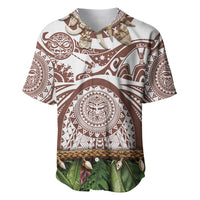 Polynesia Maui Umber Tattoo Inspired Baseball Jersey Tropical Leaf Skirt Costume DT05 Brown - Polynesian Pride