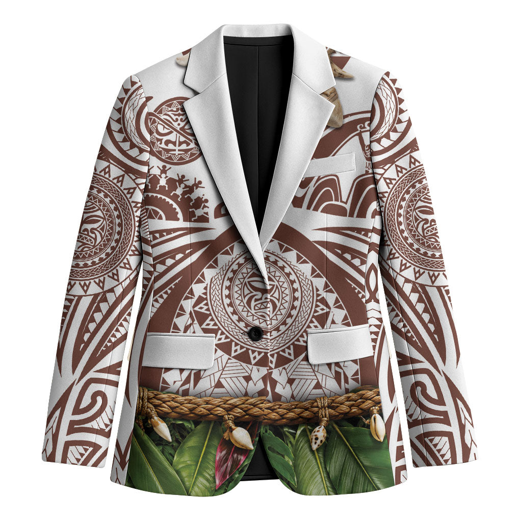 Polynesia Maui Umber Tattoo Inspired Blazer Tropical Leaf Skirt Costume DT05 Unisex Brown - Polynesian Pride