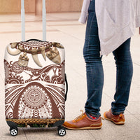 Polynesia Maui Umber Tattoo Inspired Luggage Cover Tropical Leaf Skirt Costume DT05 Brown - Polynesian Pride