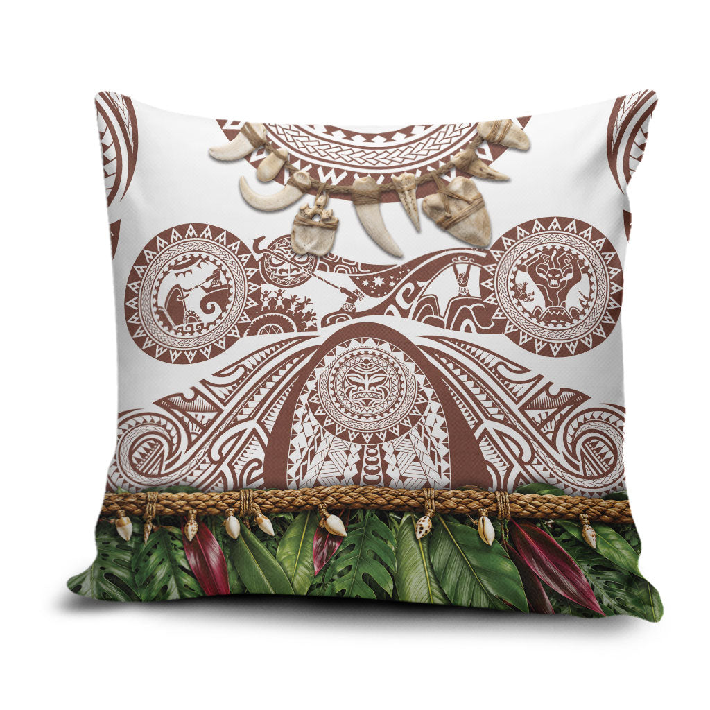 Polynesia Maui Umber Tattoo Inspired Pillow Cover Tropical Leaf Skirt Costume DT05 Brown - Polynesian Pride