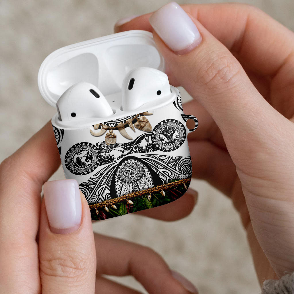 Polynesia Maui White Tattoo Inspired AirPods Case Tropical Leaf Skirt Costume DT05 - Polynesian Pride