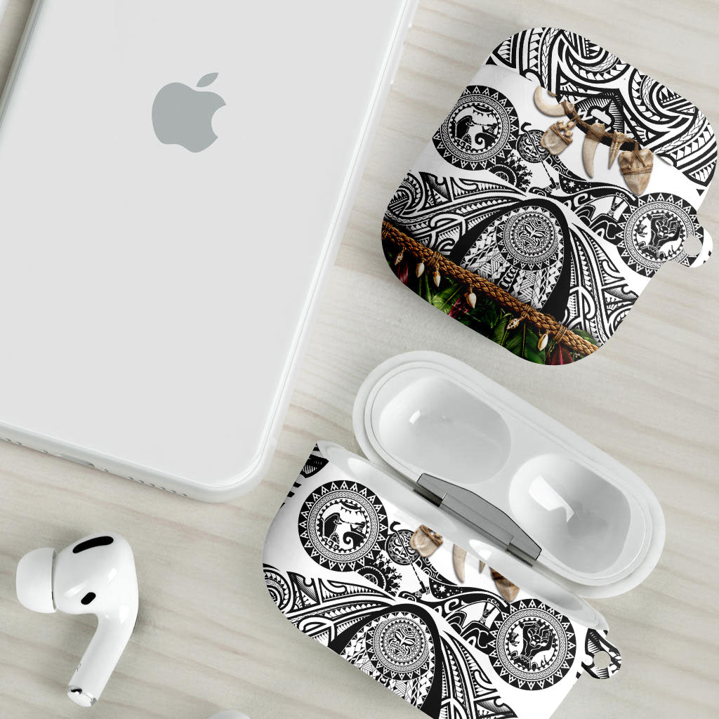 Polynesia Maui White Tattoo Inspired AirPods Case Tropical Leaf Skirt Costume DT05 - Polynesian Pride