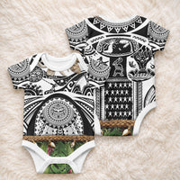 Polynesia Maui White Tattoo Inspired Baby Onesie Tropical Leaf Skirt Costume DT05 - Polynesian Pride