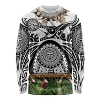 Polynesia Maui White Tattoo Inspired Long Sleeve Shirt Tropical Leaf Skirt Costume DT05 Unisex White - Polynesian Pride