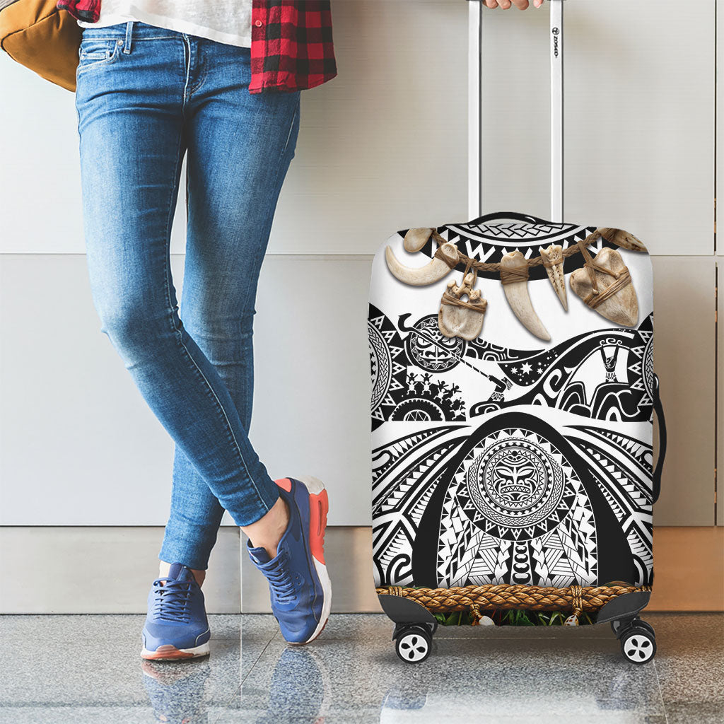 Polynesia Maui White Tattoo Inspired Luggage Cover Tropical Leaf Skirt Costume DT05 - Polynesian Pride