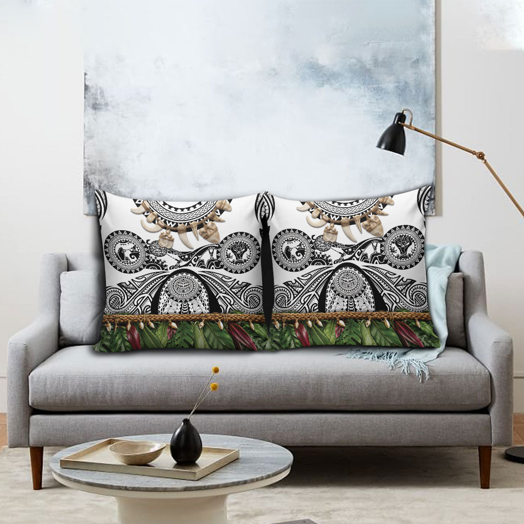 Polynesia Maui White Tattoo Inspired Pillow Cover Tropical Leaf Skirt Costume DT05 - Polynesian Pride