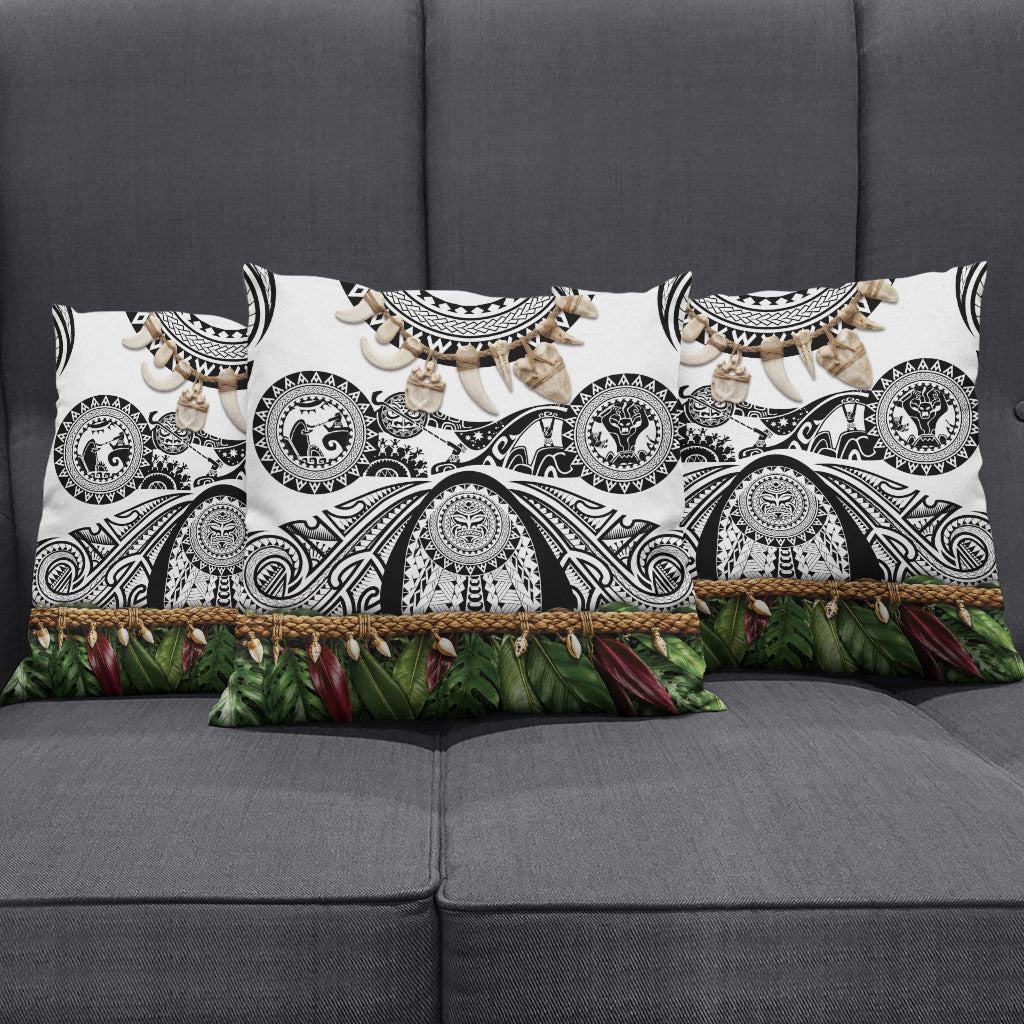 Polynesia Maui White Tattoo Inspired Pillow Cover Tropical Leaf Skirt Costume DT05 - Polynesian Pride