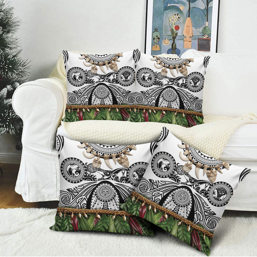 Polynesia Maui White Tattoo Inspired Pillow Cover Tropical Leaf Skirt Costume DT05 - Polynesian Pride