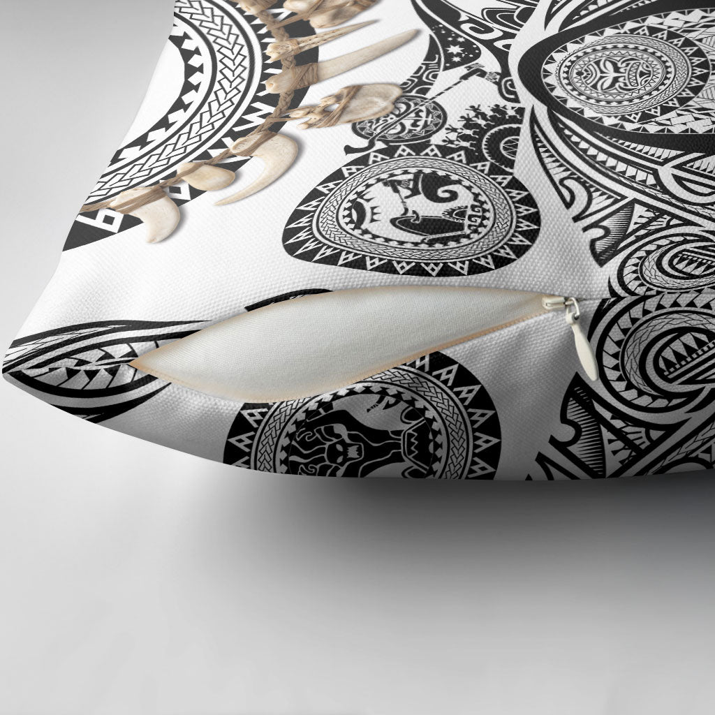 Polynesia Maui White Tattoo Inspired Pillow Cover Tropical Leaf Skirt Costume DT05 - Polynesian Pride