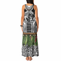 Polynesia Maui White Tattoo Inspired Tank Maxi Dress Tropical Leaf Skirt Costume DT05 - Polynesian Pride