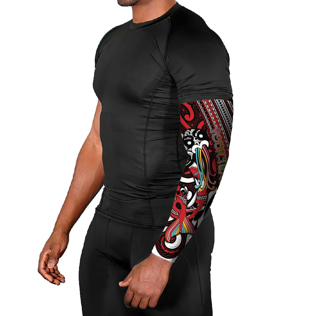 Personalised Maori Language Week Arm Sleeves Ake Ake Ake Tribal Patterns