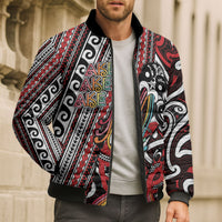 Personalised Maori Language Week Bomber Puffer Jacket Ake Ake Ake Tribal Patterns