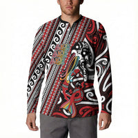 Personalised Maori Language Week Button Sweatshirt Ake Ake Ake Tribal Patterns