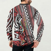 Personalised Maori Language Week Button Sweatshirt Ake Ake Ake Tribal Patterns