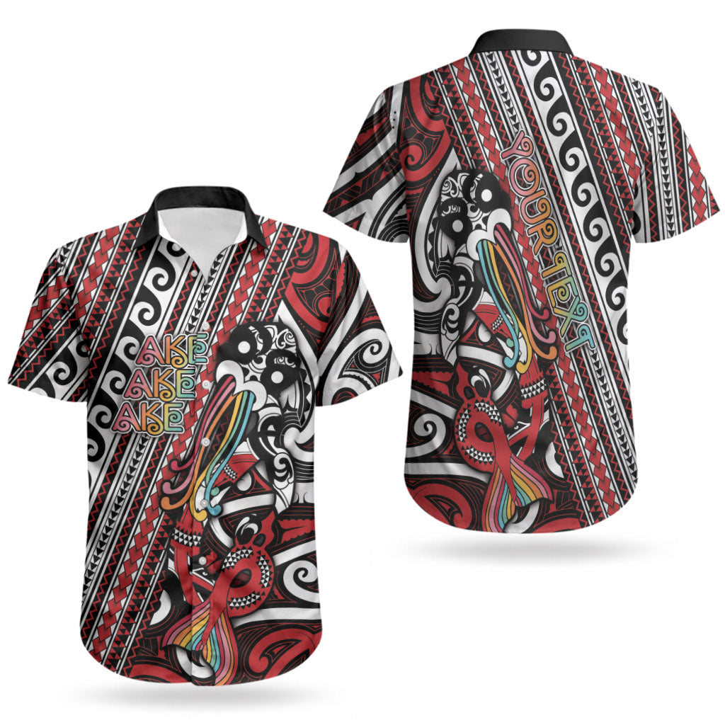 Personalised Maori Language Week Couples Matching Long Sleeve Bodycon Dress and Hawaiian Shirt Ake Ake Ake Tribal Patterns