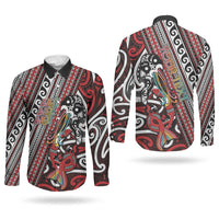 Personalised Maori Language Week Couples Matching Off The Shoulder Long Sleeve Dress and Long Sleeve Button Shirt Ake Ake Ake Tribal Patterns