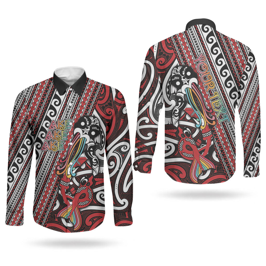 Personalised Maori Language Week Couples Matching Tank Maxi Dress and Long Sleeve Button Shirt Ake Ake Ake Tribal Patterns