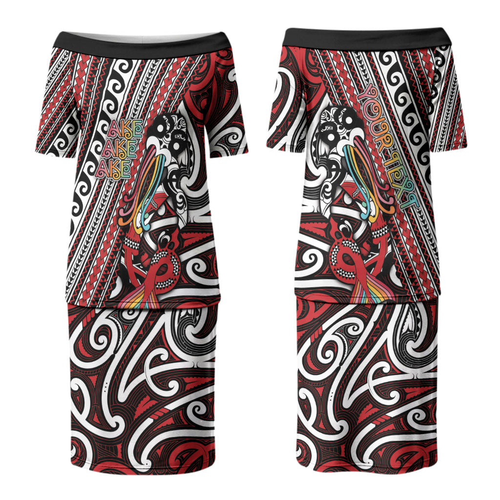 Personalised Maori Language Week Family Matching Puletasi and Hawaiian Shirt Ake Ake Ake Tribal Patterns