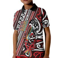 Personalised Maori Language Week Kid Polo Shirt Ake Ake Ake Tribal Patterns