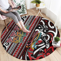 Maori Language Week Round Carpet Ake Ake Ake Tribal Patterns