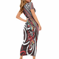 Personalised Maori Language Week Short Sleeve Bodycon Dress Ake Ake Ake Tribal Patterns