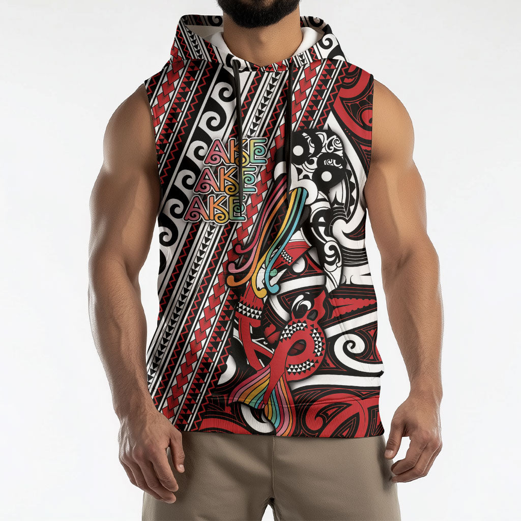 Personalised Maori Language Week Sleeveless Hoodie Ake Ake Ake Tribal Patterns