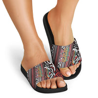 Maori Language Week Slide Sandals Ake Ake Ake Tribal Patterns