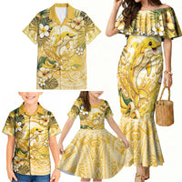 Hawaii Banana Dolphin Family Matching Mermaid Dress and Hawaiian Shirt Cute Cosplay Naiʻa Fish Tribal Patterns DT05 - Polynesian Pride