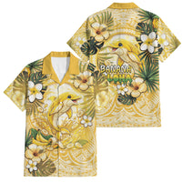 Hawaii Banana Dolphin Family Matching Mermaid Dress and Hawaiian Shirt Cute Cosplay Naiʻa Fish Tribal Patterns DT05 Dad's Shirt - Short Sleeve Yellow - Polynesian Pride