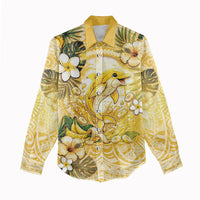 Hawaii Banana Dolphin Women Casual Shirt Cute Cosplay Naiʻa Fish Tribal Patterns DT05 - Polynesian Pride