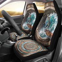 3D Illusion Surfing Skeleton Halloween Car Seat Cover Surfboard Bones Ocean Wave Stone Well DT05 - Polynesian Pride