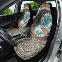 3D Illusion Surfing Skeleton Halloween Car Seat Cover Surfboard Bones Ocean Wave Stone Well DT05 - Polynesian Pride