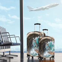 3D Illusion Surfing Skeleton Halloween Luggage Cover Surfboard Bones Ocean Wave Stone Well DT05 - Polynesian Pride