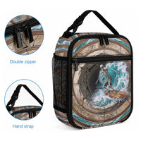 3D Illusion Surfing Skeleton Halloween Lunch Bag Surfboard Bones Ocean Wave Stone Well DT05 - Polynesian Pride