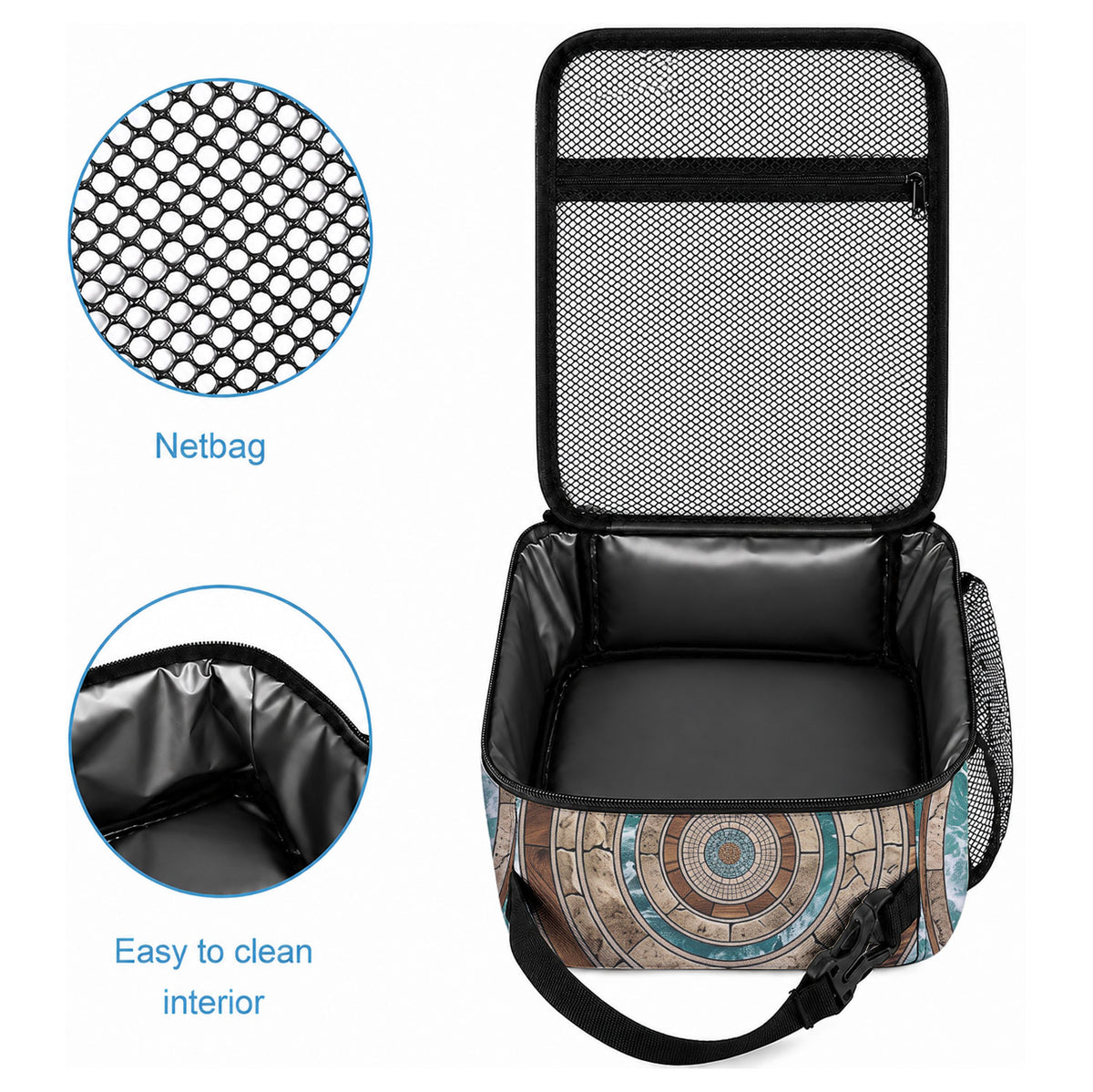 3D Illusion Surfing Skeleton Halloween Lunch Bag Surfboard Bones Ocean Wave Stone Well DT05 - Polynesian Pride