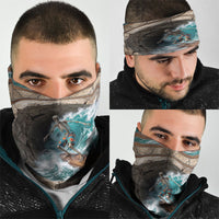 3D Illusion Surfing Skeleton Halloween Neck Gaiter Surfboard Bones Ocean Wave Stone Well DT05 - Polynesian Pride