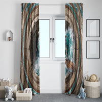 3D Illusion Surfing Skeleton Halloween Window Curtain Surfboard Bones Ocean Wave Stone Well