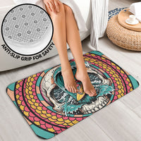 3D Illusion Surfing Skull Aloha Halloween Bathroom Set Tropical Guitarist Bones Wave DT05 - Polynesian Pride