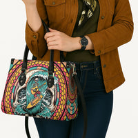 3D Illusion Surfing Skull Aloha Halloween Leather Bag Tropical Guitarist Bones Wave DT05 - Polynesian Pride