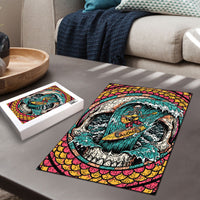 3D Illusion Surfing Skull Aloha Halloween Puzzle Tropical Guitarist Bones Wave DT05 - Polynesian Pride
