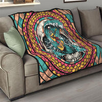 3D Illusion Surfing Skull Aloha Halloween Quilt Tropical Guitarist Bones Wave DT05 - Polynesian Pride