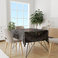 3D Illusion Haunted Tiki Totem Halloween Tablecloth Polynesian Wood Spirit Fiery DT05 - Polynesian Pride