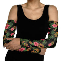 Tropical Calavera Hawaiian Arm Sleeves Sugar Skull Pineapple Hibiscus Floral DT05 - Polynesian Pride