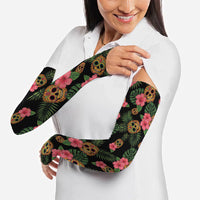 Tropical Calavera Hawaiian Arm Sleeves Sugar Skull Pineapple Hibiscus Floral DT05 - Polynesian Pride